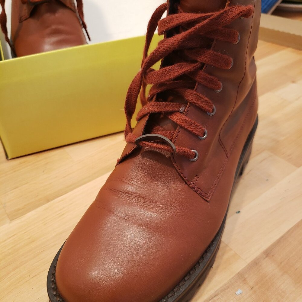 DKNY Burnt Orange Combat Boots (Women's Size 8.5)